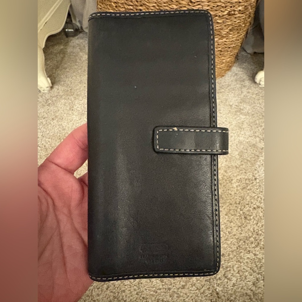 Coach Black Leather Clutch Wallet